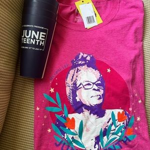 Ms. Opal Lee Freedom collection T-shirt and 4 -20oz cup bundle.